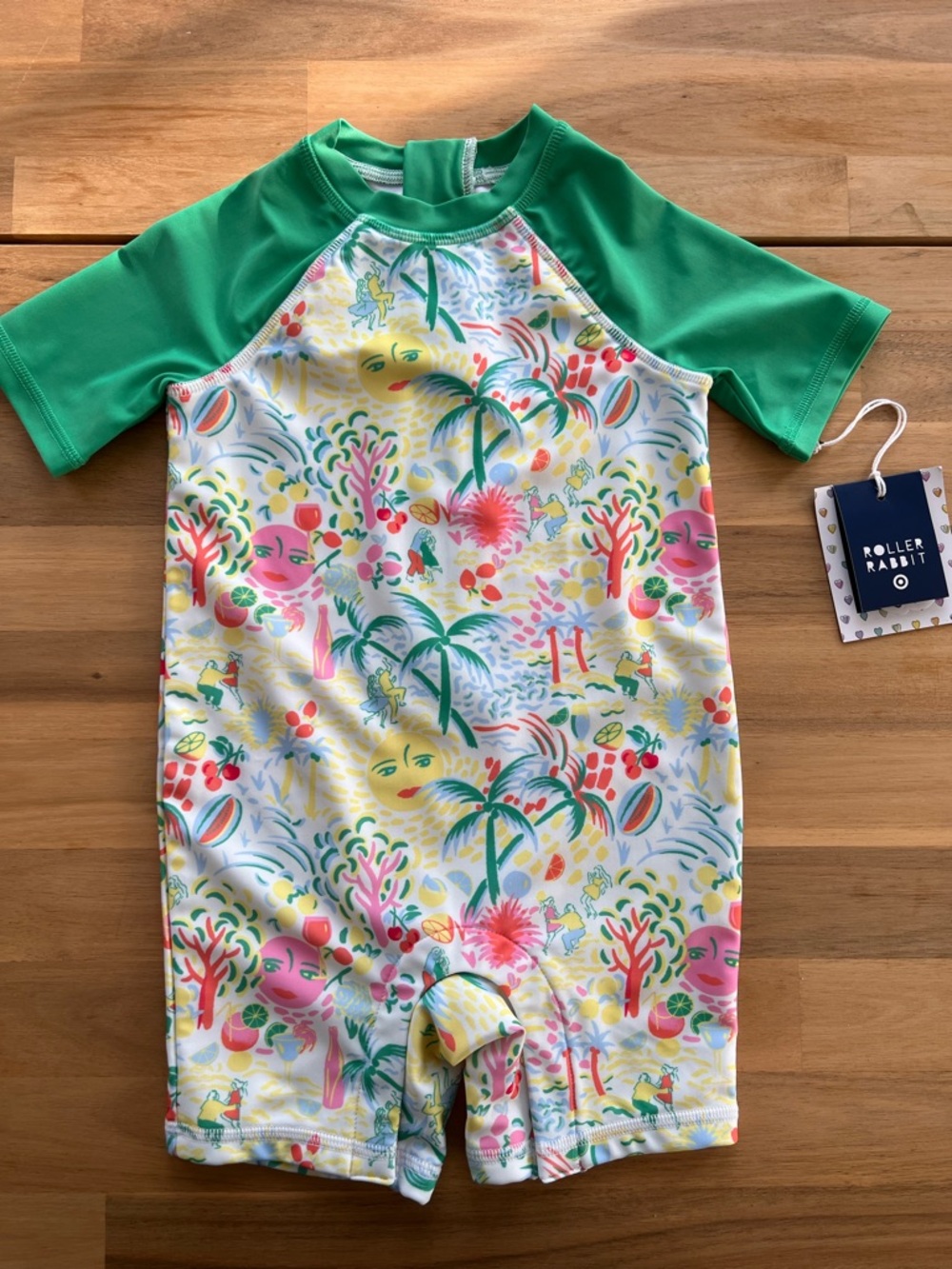 NWT Roller Rabbit x Target Toddler Short Sleeve One-Piece Rash Guard 2T